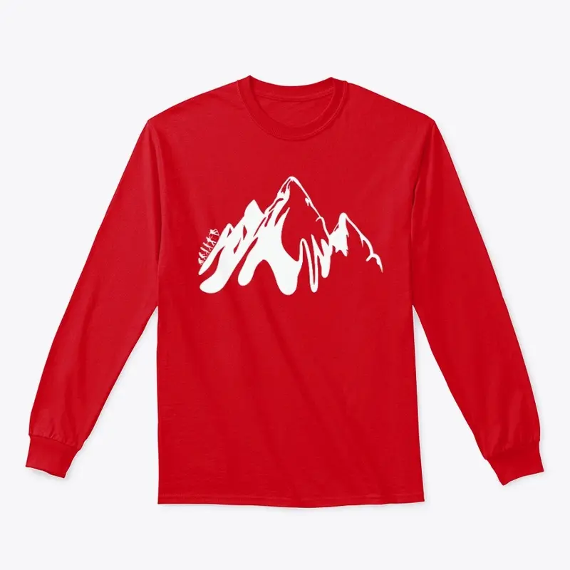 White Long Sleeve Mountains 